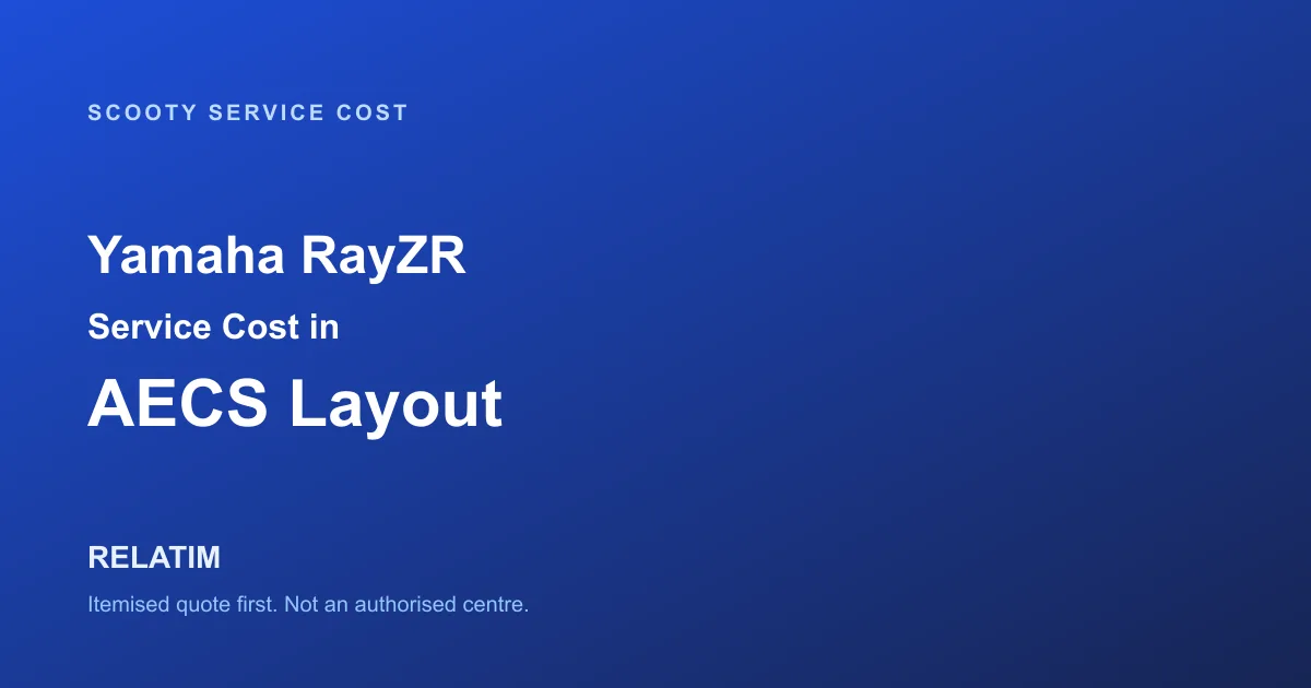 Yamaha RayZR Service Cost in AECS Layout, Bangalore